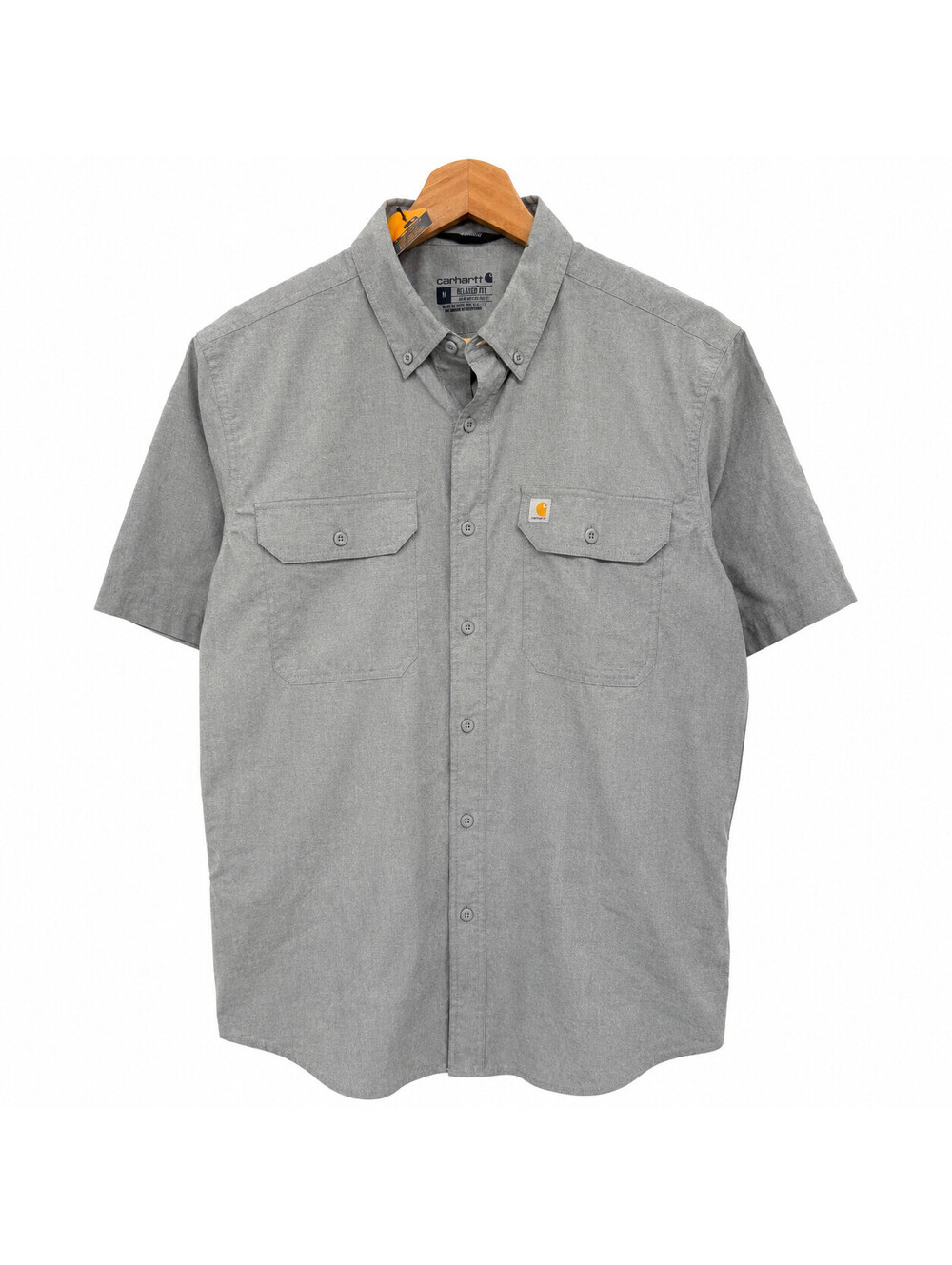 Carhartt Force Sun Defender Mens M Gray Short Sleeve Shirt UPF 50 NWT 105292